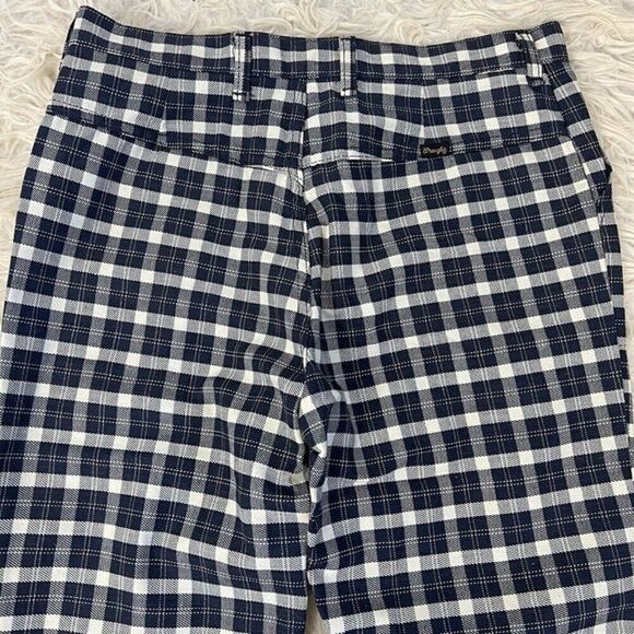 Wrangler Womens Vintage 70s Blue & White Plaid Flared Bootcut Western Pants - Picture 11 of 11